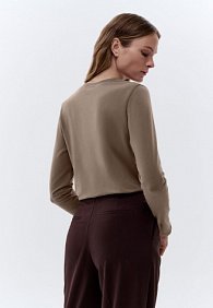 Женская футболка-лонгслив, цвет мокко