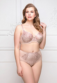 Трусы с завышенной талией «Эрмитаж» бежево-серые