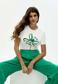 Женская футболка «Цветы», принт «Астра»