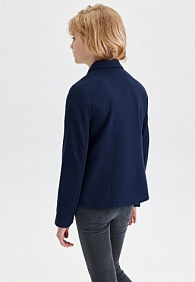 Трикотажный жакет для девочки, цвет темно-синий