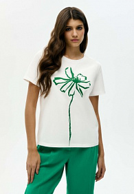 Женская футболка «Цветы», принт «Астра»