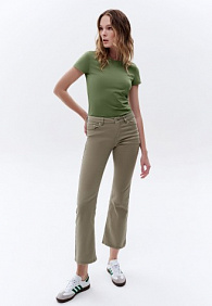 Женская футболка прилегающего силуэта, цвет хаки