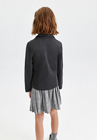 Трикотажный жакет для девочки, цвет темно-серый меланж