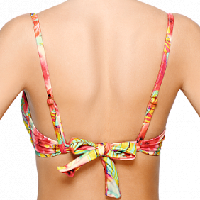 Лиф пуш-ап, цвет бирюзовый с принтом