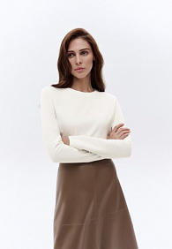 Женская футболка-лонгслив, цвет молочный