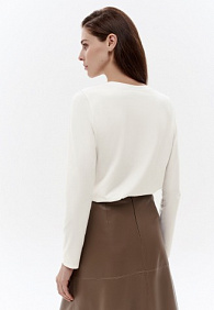 Женская футболка-лонгслив, цвет молочный