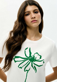 Женская футболка «Цветы», принт «Астра»