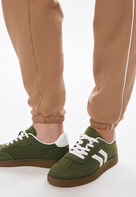 Брюки джогеры из пике, цвет бежевый