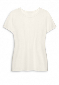 Женская футболка прилегающего силуэта, цвет молочный