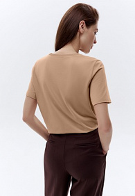 Женская футболка прямого силуэта, цвет песочный