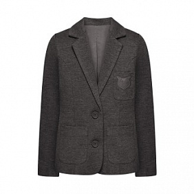 Трикотажный жакет для девочки, цвет темно-серый меланж