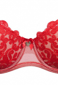 Бюстгальтер с плотной чашкой «Эрмитаж» красный