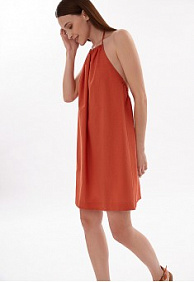 Платье на завязках, цвет терракотовый