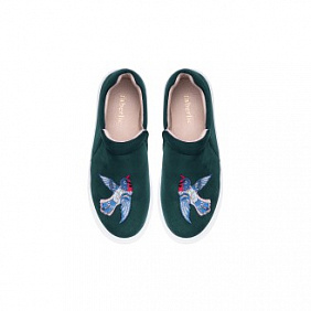 Слипоны для девочек Fairytale, изумрудные