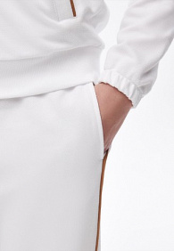 Брюки джогеры из пике, цвет молочный