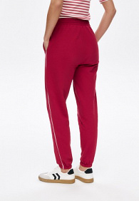 Брюки джогеры из пике, цвет малиновый