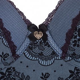 Боди «Фэйри тэйл», цвет синий с черным