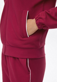 Джемпер из пике на молнии, цвет малиновый