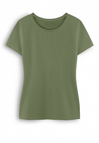 Женская футболка прилегающего силуэта, цвет хаки
