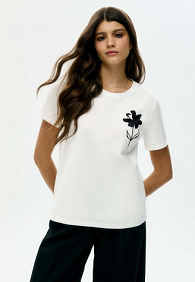 Женская футболка «Цветы», принт «Гербера»