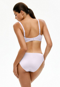 Бесшовные трусы слипы с кружевом, цвет лавандовый