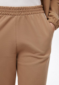 Брюки джогеры из пике, цвет бежевый