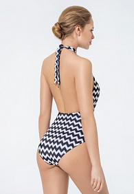 Сплошной купальник «Фестиваль» черно-белый