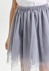 Многослойная юбка для девочки, цвет серый